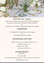 Nos forfaits décoration de table