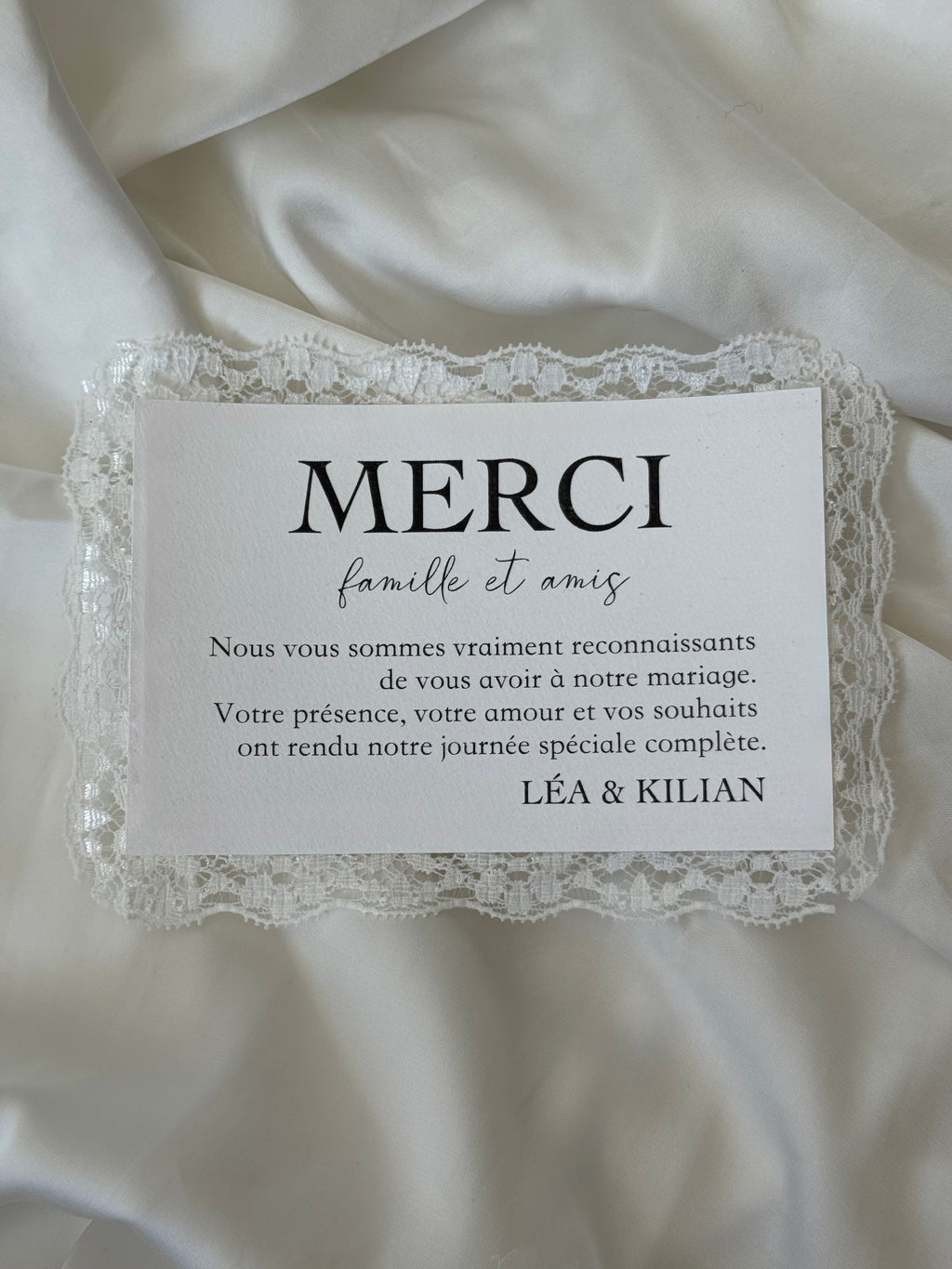 Carte de remerciement
